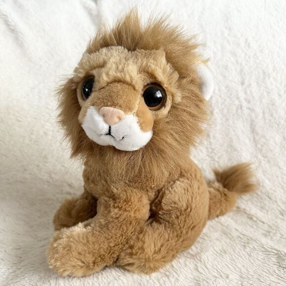 Fiesta Big Eye Sitting Lion 9” Plush Cat Stuffed Animal Toy - Picture 1 of 6